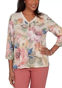 Petite Camden Market Placed Floral Top
