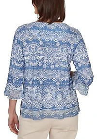 Petite Camden Market Lace Biadere Top