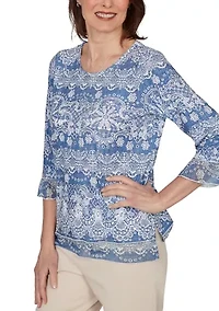 Petite Camden Market Lace Biadere Top