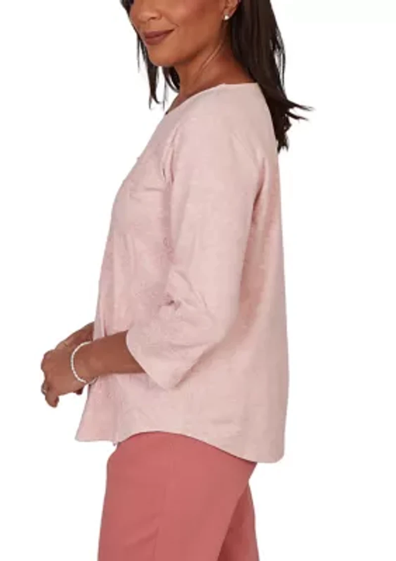 Petite Floral Soutache Top