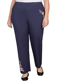 Plus A Fresh Start Embroidered Allure Ankle Pants