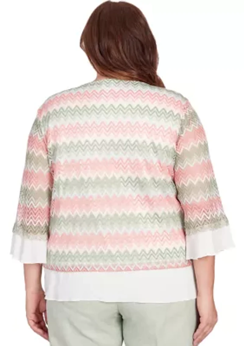 Plus English Garden Zig Zag Textured Top