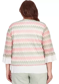 Plus English Garden Zig Zag Textured Top