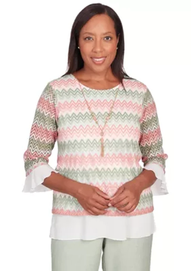 Petite English Garden Zig Zag Textured Top