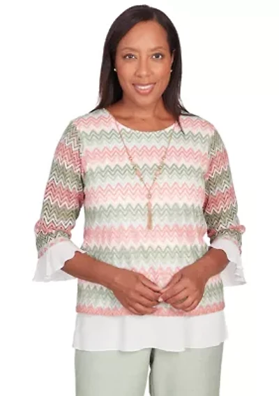 Petite English Garden Zig Zag Textured Top