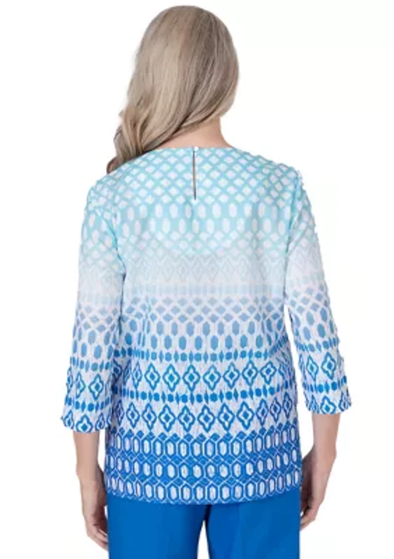 Petite Neptune Beach Ombre Ikat Diamond Top