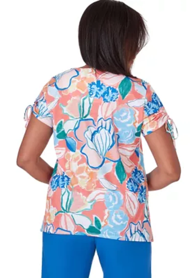 Petite Neptune Beach Whimsical Floral Top