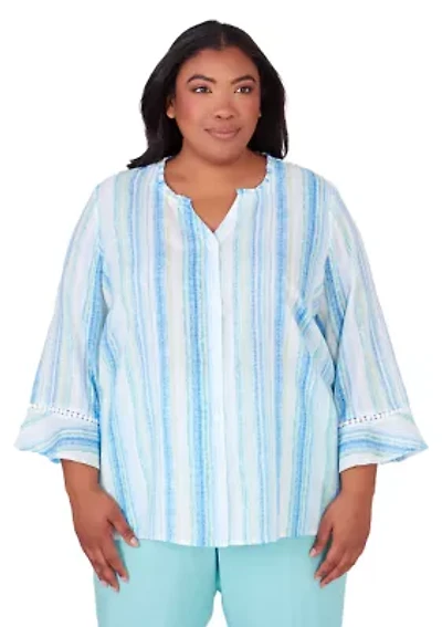 Plus Hyannis Port Stripe Top