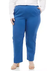 Plus High Sateen Short Solid Pants