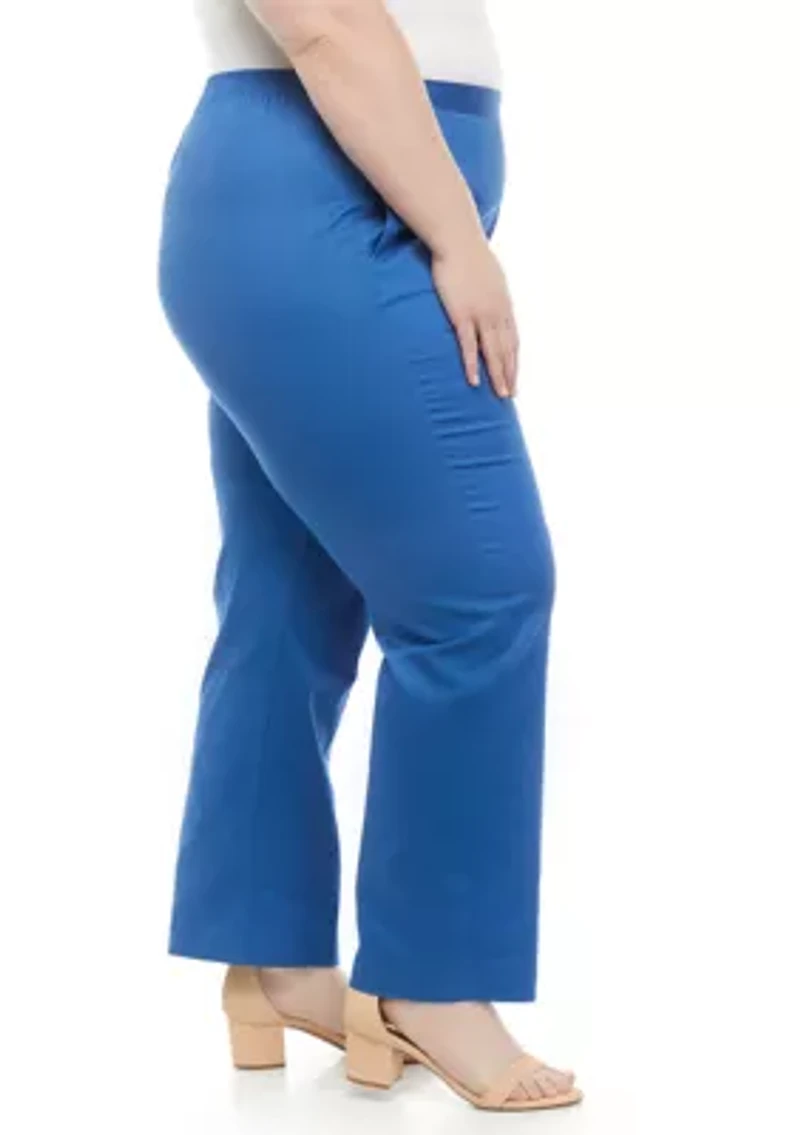 Plus High Sateen Short Solid Pants