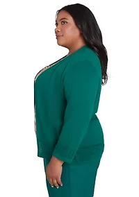 Plus Emerald Isle Biadere Texture Inner Two One Sweater