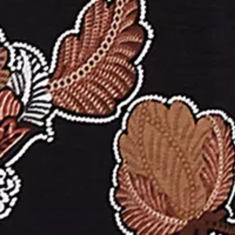 Plus Rue Rivoli Spliced Floral Texture Printed Sweater