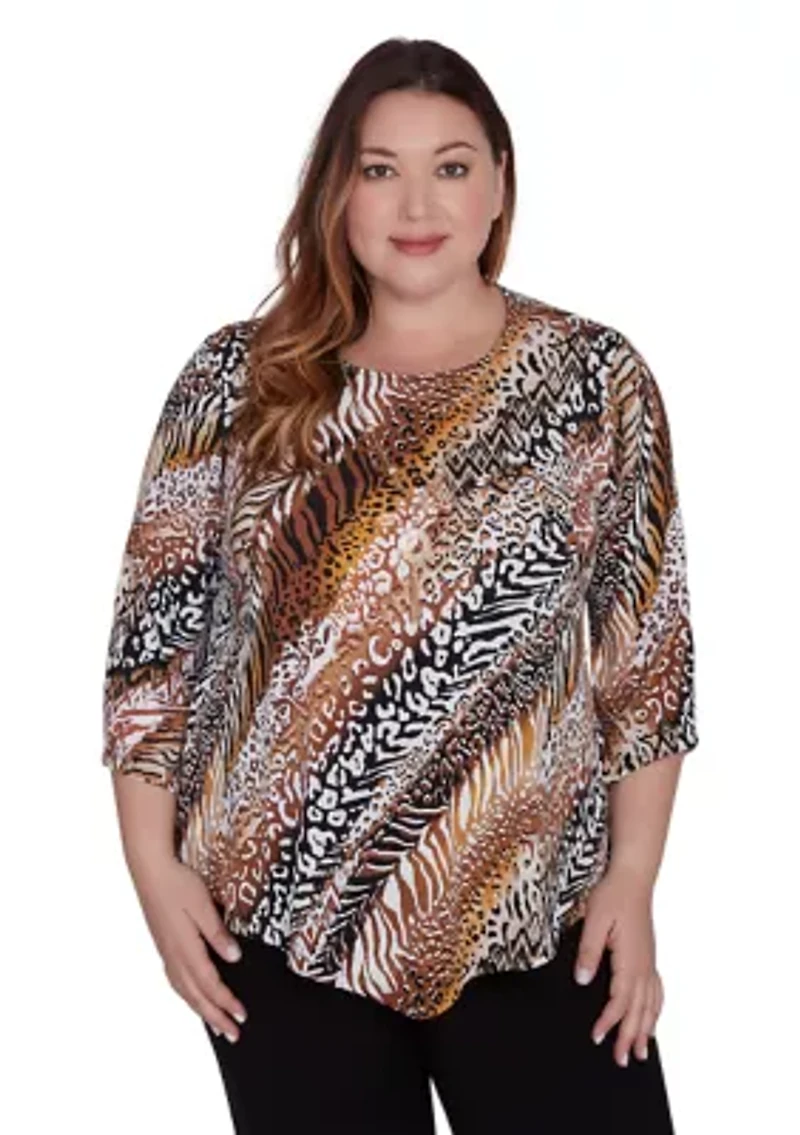 Plus Rue Rivoli Diagonal Animal Printed