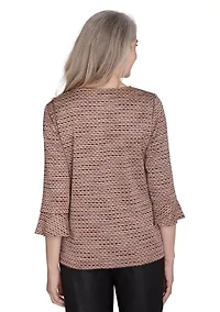 Petite Rue Rivoli Texture Space Dye Printed Woven Top