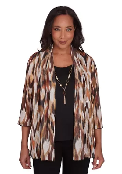 Petite Rue Rivoli Ikat Printed Mesh 2Fer Top