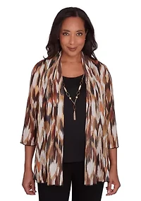 Petite Rue Rivoli Ikat Printed Mesh 2Fer Top