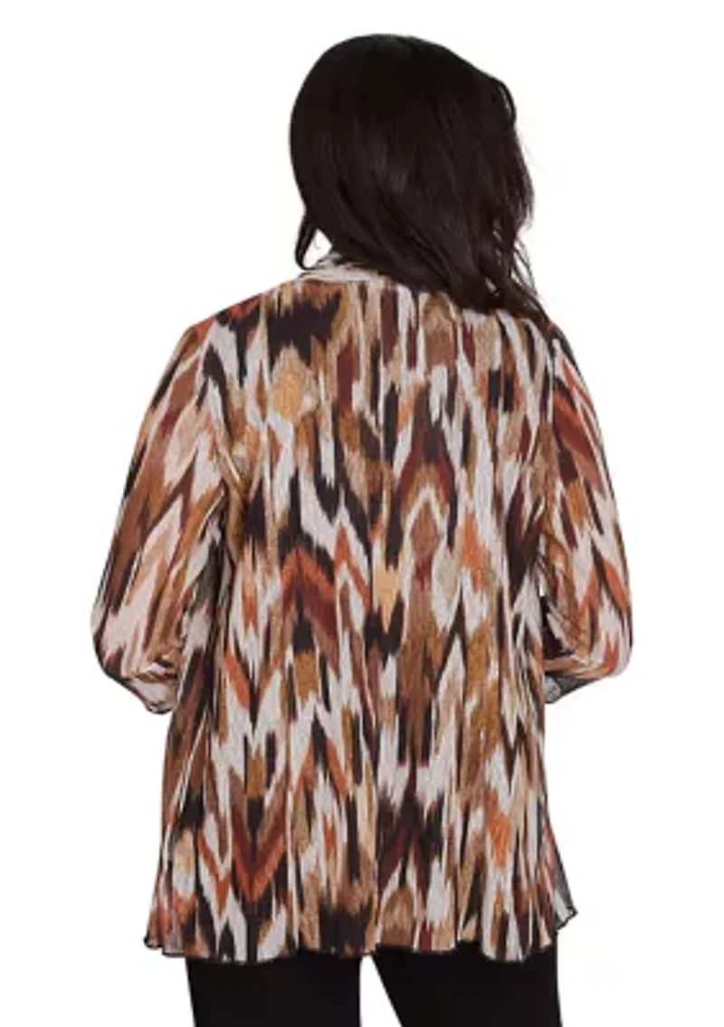 Petite Rue Rivoli Ikat Printed Mesh 2Fer Top