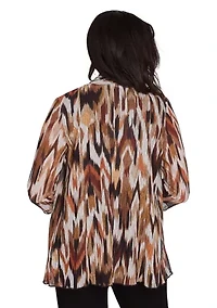Petite Rue Rivoli Ikat Printed Mesh 2Fer Top