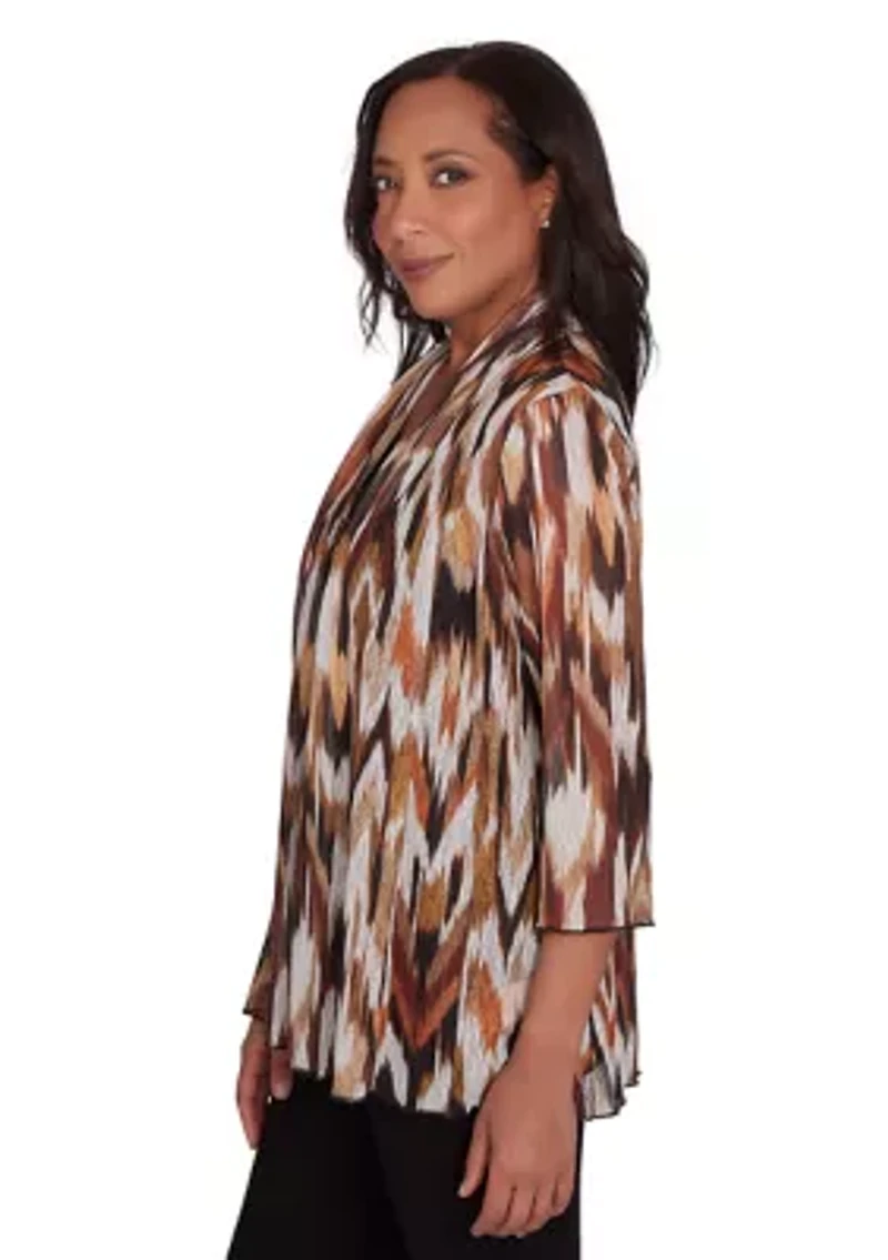 Petite Rue Rivoli Ikat Printed Mesh 2Fer Top