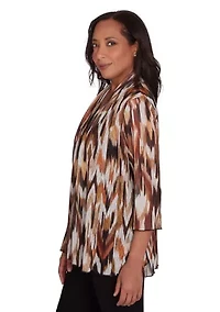 Petite Rue Rivoli Ikat Printed Mesh 2Fer Top