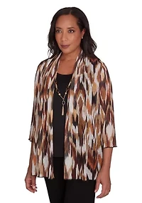 Petite Rue Rivoli Ikat Printed Mesh 2Fer Top