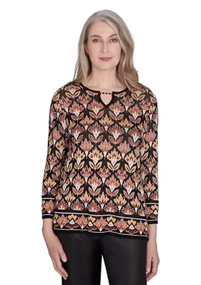 Petite Rue Rivoli Border Floral Printed Top