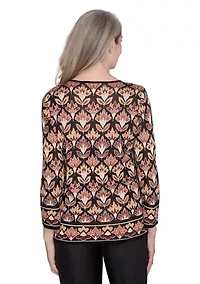 Petite Rue Rivoli Border Floral Printed Top