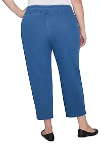 Plus Harvest Moon Paisley Floral Embroidered Ankle Pants