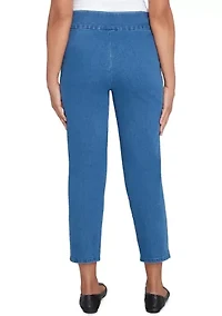 Petite Harvest Moon Paisley Floral Embroidered Ankle Pants