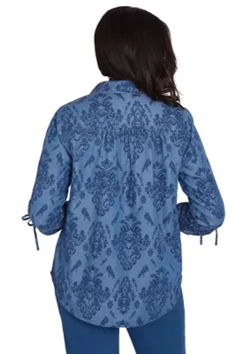 Petite Harvest Moon Medallion Tencel Shirt