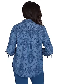 Petite Harvest Moon Medallion Tencel Shirt