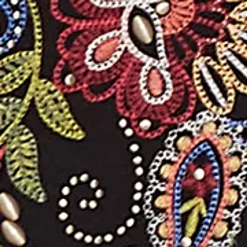 Petite Harvest Moon Paisley Floral Diagonal Embroidery Top