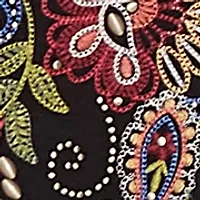 Petite Harvest Moon Paisley Floral Diagonal Embroidery Top