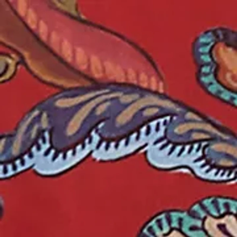 Petite Harvest Moon Floral Border Mesh Top