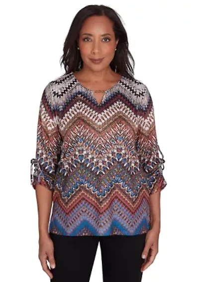 Petite Harvest Moon Chevron Texture Top