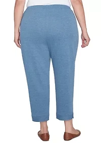 Plus Casual Fridays Floral Embroidered Ankle Pants