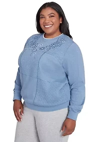 Plus Casual Fridays Embroidered Boxes Top
