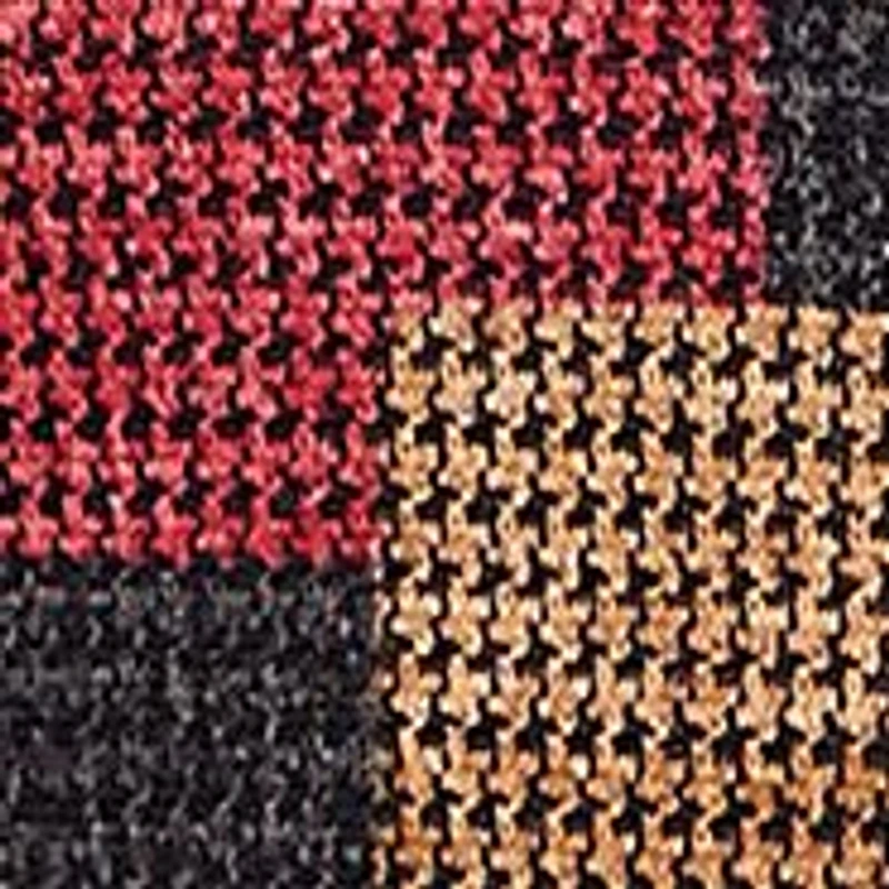 Plus Runway Ready Houndstooth Patchwork Top