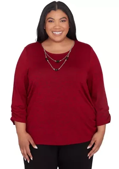 Plus Runway Ready Melange with Side Tie Top