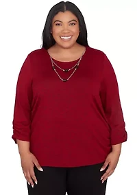 Plus Runway Ready Melange with Side Tie Top