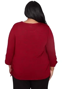 Plus Runway Ready Melange with Side Tie Top
