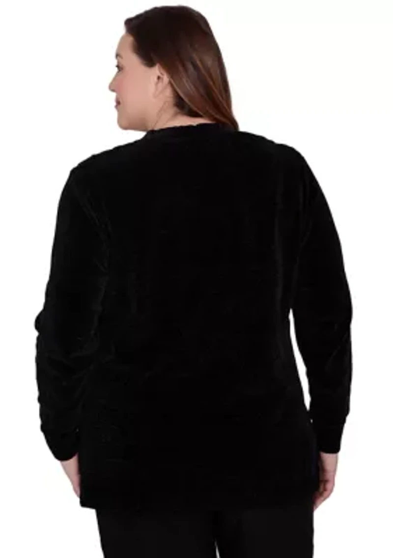 Plus Runway Ready Chenille Cardigan