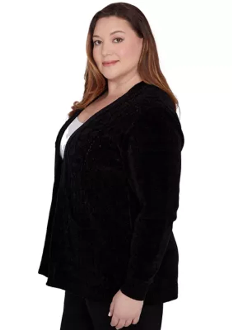 Plus Runway Ready Chenille Cardigan