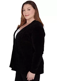Plus Runway Ready Chenille Cardigan