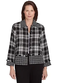 Petite Runway Ready Spliced Boucle Jacket
