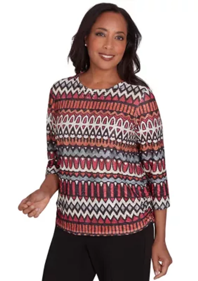 Petite Runway Ready Geometric Biadere Top