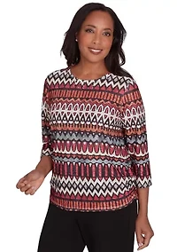 Petite Runway Ready Geometric Biadere Top