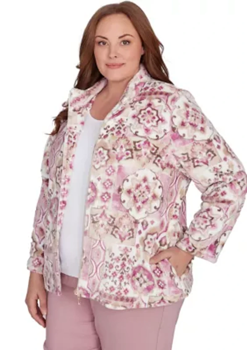 Plus Telluride Medallion Print Cozy Jacket