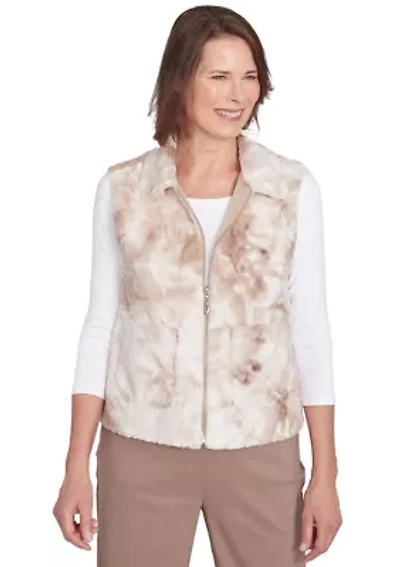 Petite Telluride Zip Front Faux Fur Vest