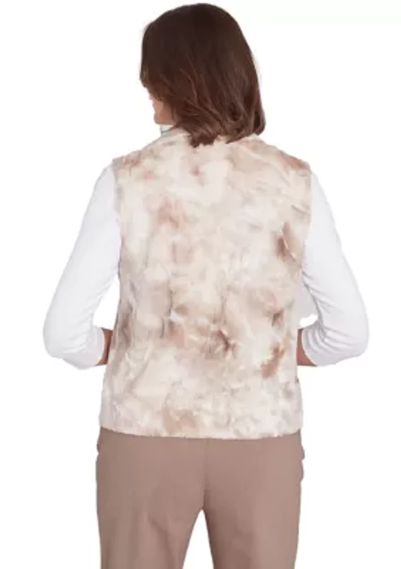 Petite Telluride Zip Front Faux Fur Vest